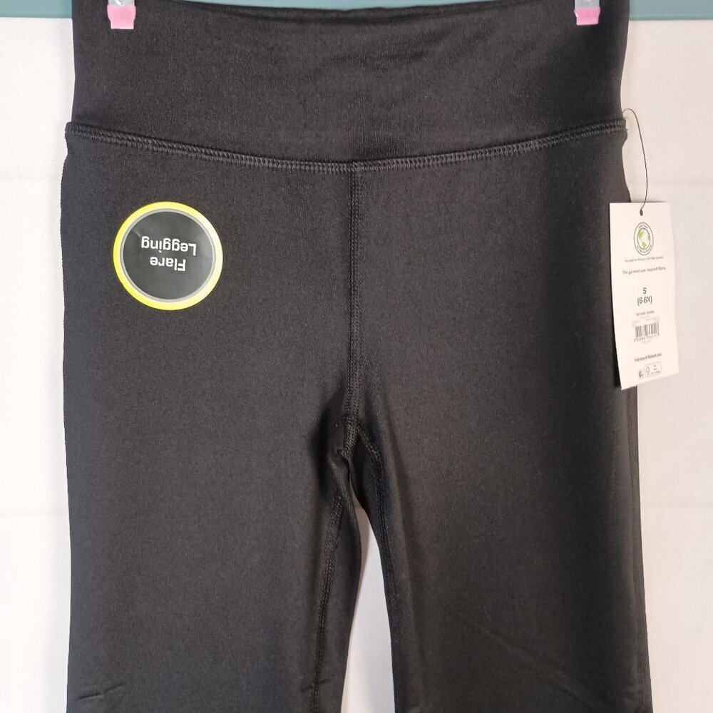 Athletic Works Girls Black Flare Leggings Size 6-6X NWT Stretch - Picture 4 of 5